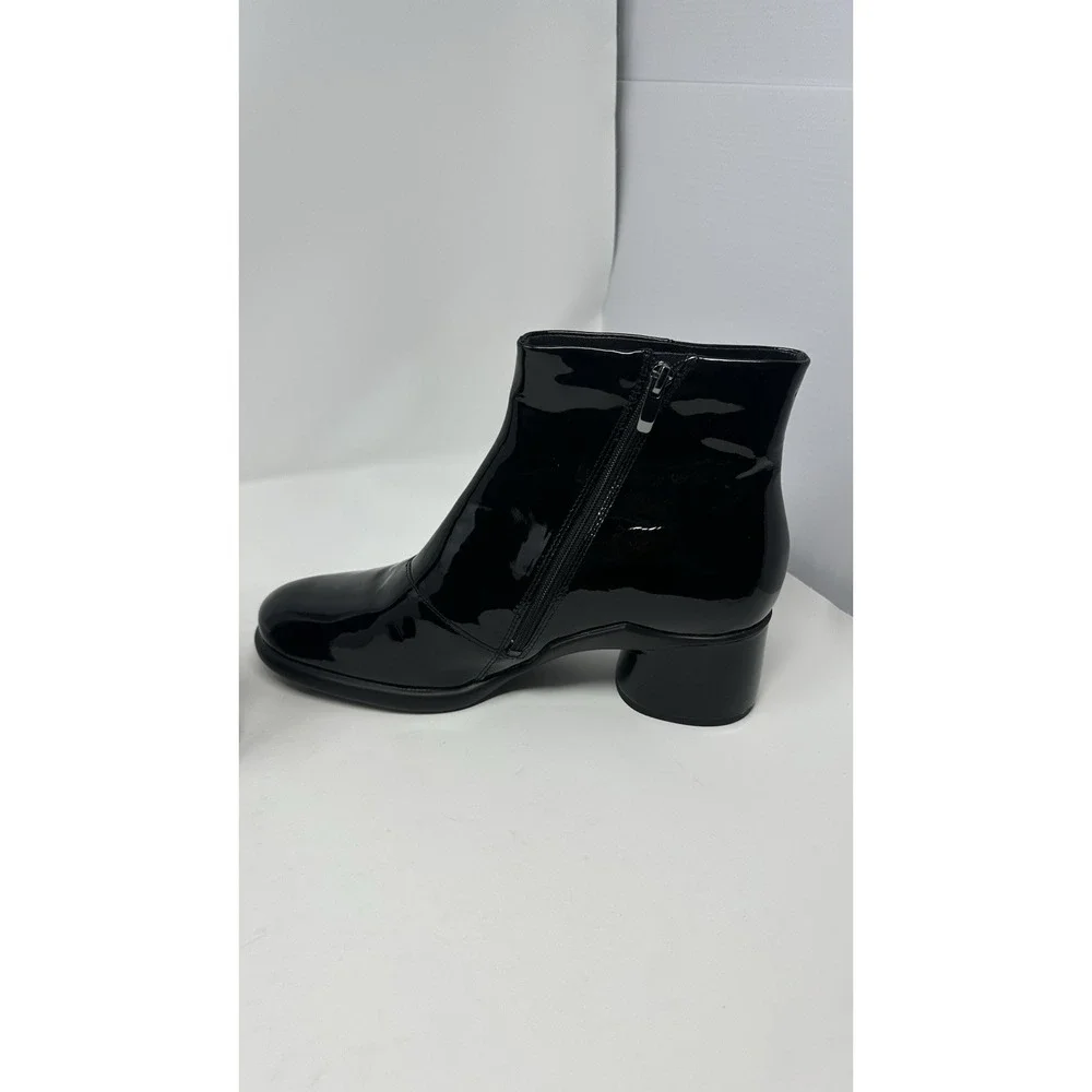 ECCO WOMEN BOOTS SHOES SCULPTED PATENT LEATHER BLACK SIZE 41 EU / 10 USA